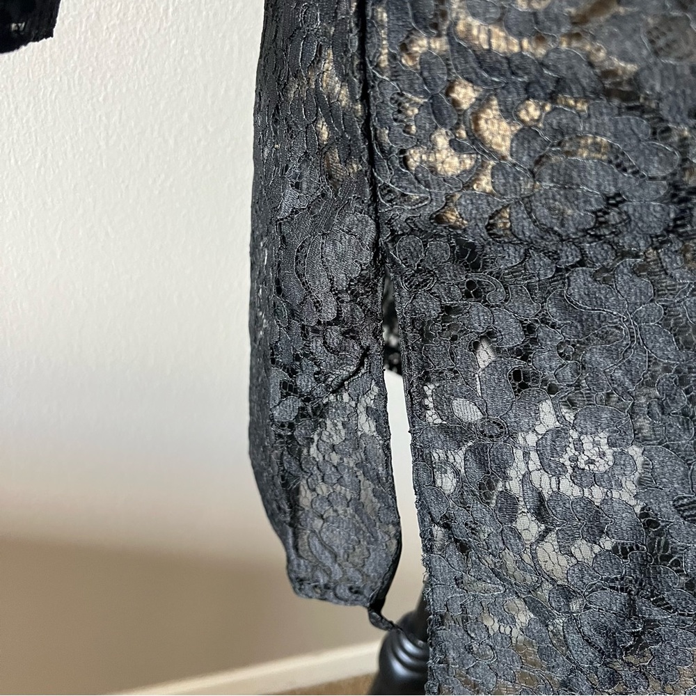 Vintage Gotham Lingerie Black Lace Jacket With Mandarin Collar Size Large - Picture 6 of 8